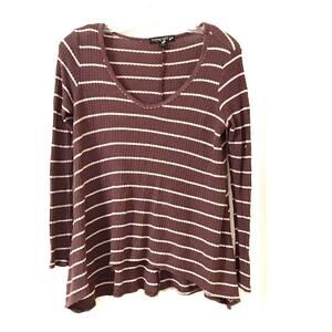 Living Doll Pullover Plum Striped Top